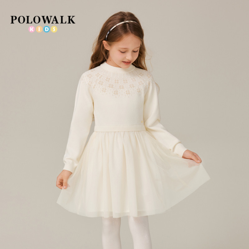 POLOWALK女童公主风长袖连衣裙子图片