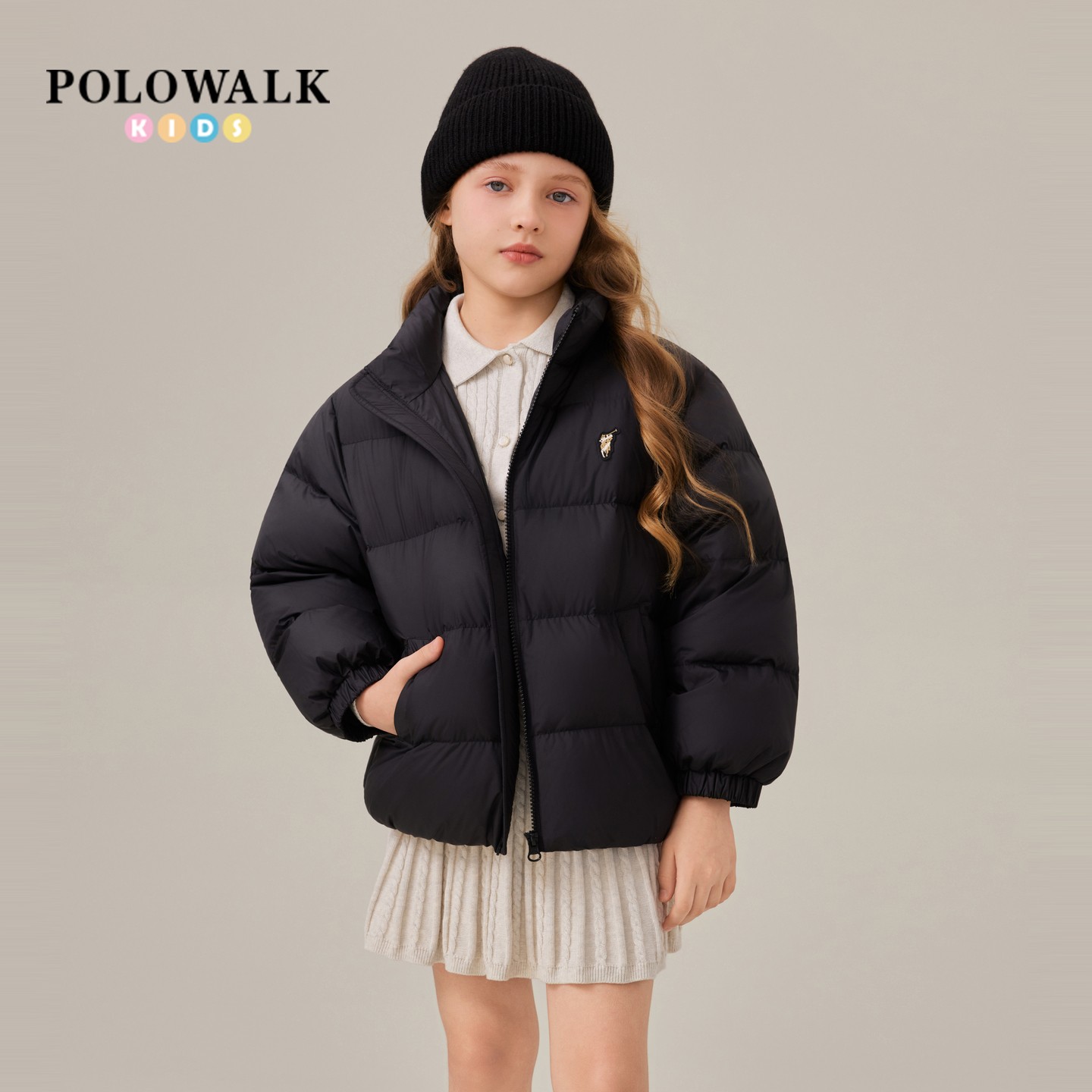 POLOWALK男女童立领保暖羽绒外套