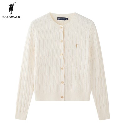 POLOWALK保罗修身显瘦针织开衫女