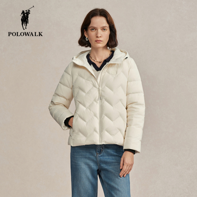 POLOWALK冬季新品立领连帽羽绒服