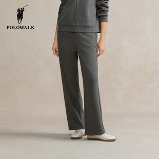 POLOWALK针织裤女2025秋季新款保罗女装运动百搭宽松休闲直筒裤子