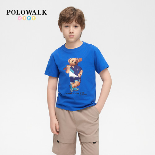 POLOWALK童装男童圆领短袖T恤衫
