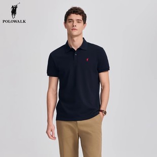 保罗商务休闲直筒显瘦上衣 POLOWALK纯色短袖 polo衫 男2025夏季 新款
