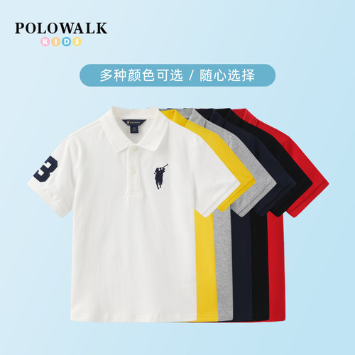 POLOWALK童装男童翻领短袖POLO衫
