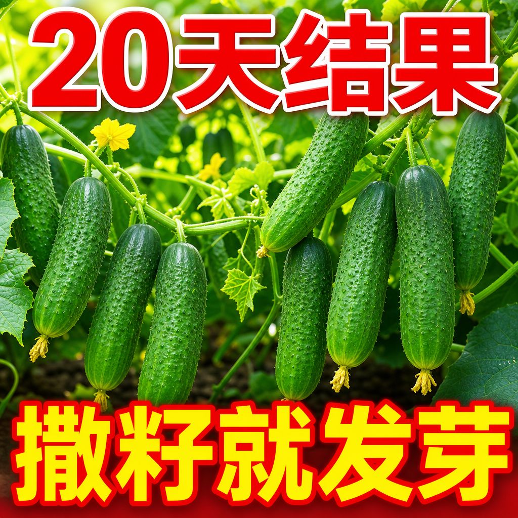 水果黄瓜种子摘不败节节有瓜阳台盆栽高产早熟四季播种小黄瓜种籽