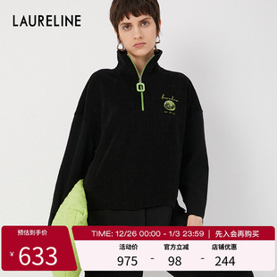 运动风显瘦假两件高领保暖上衣女 新款 LAURELINE 洛瑞琳2023年冬季