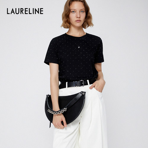 LAURELINE/洛瑞琳T恤2025年夏季新款极简风百搭潮流短袖上衣女