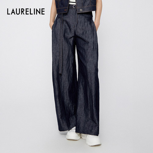 LAURELINE/洛瑞琳长裤2025年夏季新款时尚百搭高腰显瘦裤子女