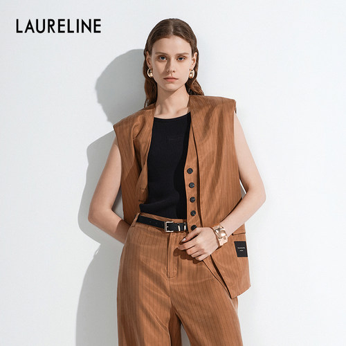 LAURELINE/洛瑞琳2025年秋冬新款马甲简约百搭经典时髦上衣女
