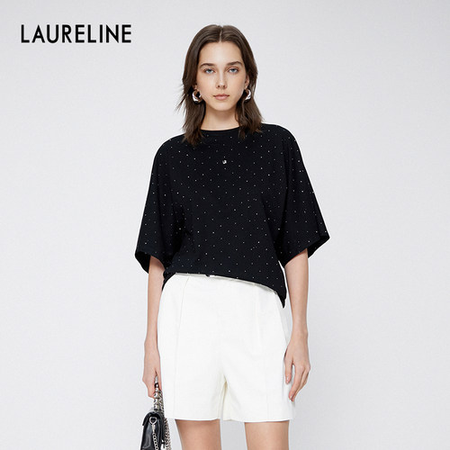 LAURELINE/洛瑞琳T恤2025年夏季新款宽松百搭休闲职场通勤上衣女