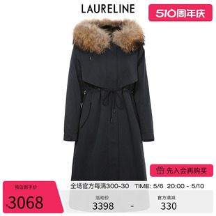 洛瑞琳热销冬季 新款 女装 气质大毛领加厚尼克服 LAURELINE 时尚 修身