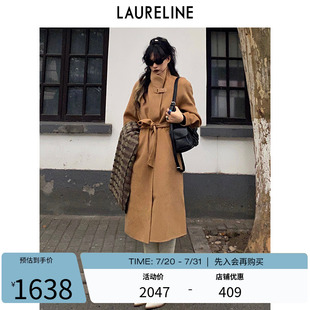 大衣女 LAURELINE 洛瑞琳高级感双面呢外套冬季 新款 羊毛长款