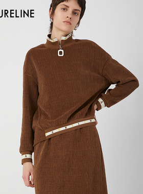 LAURELINE/洛瑞琳简约宽松上衣2023年冬季新款时尚休闲短款卫衣女