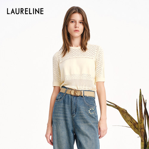 LAURELINE/洛瑞琳减龄针织衫年夏季新款甜美简约可爱上衣女