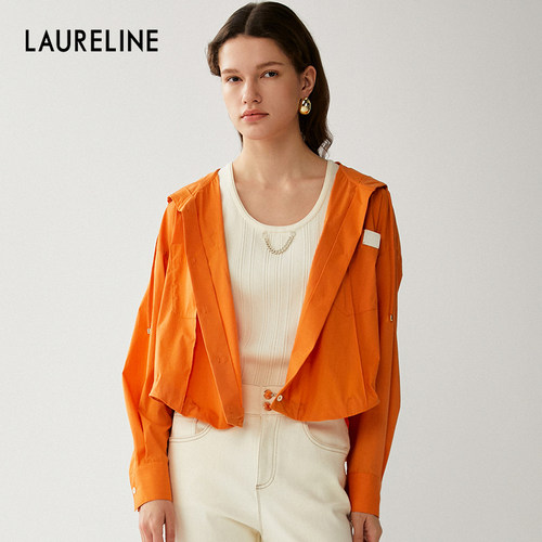 LAURELINE/洛瑞琳年秋季新款百搭简约上衣活力青春长袖衬衫女