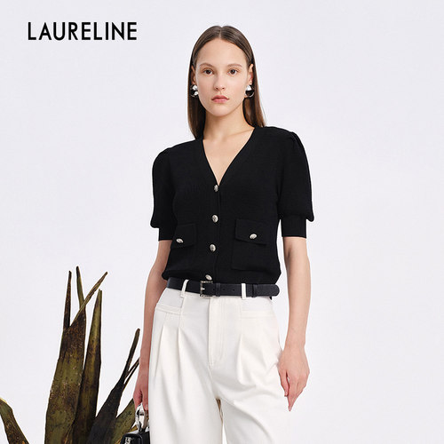 LAURELINE/洛瑞琳通勤针织开衫年春季新款简约百搭通勤上衣女