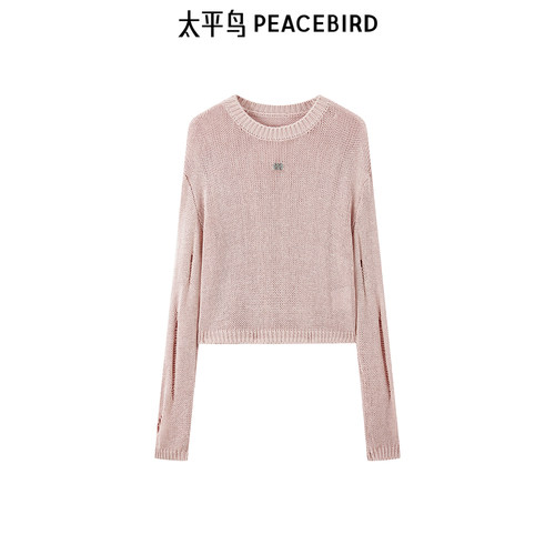 太平鸟秋夏新款粉色套头廓形套头