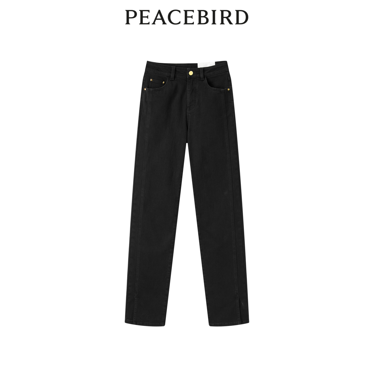 【商场同款】太平鸟女装2023冬季新款法棍小直筒牛仔裤A1HAD4319