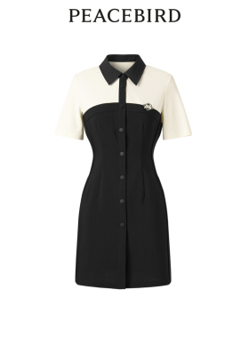 太平鸟女装年夏季时尚学院风拼接连衣裙A3FAD2241