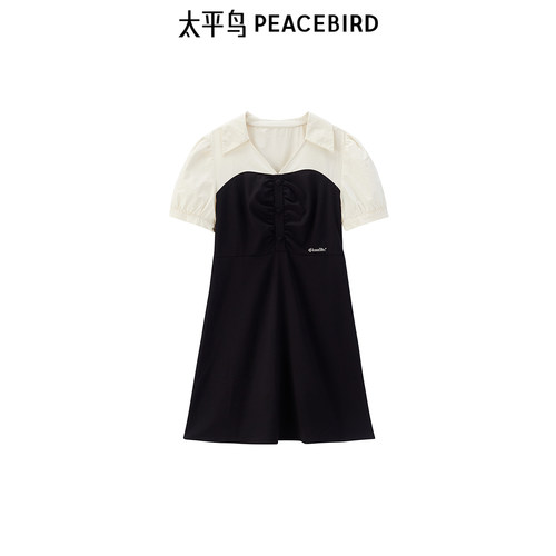 太平鸟女装2025年夏季品质拼接连衣裙A1FAE2358