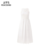 休闲风时尚 太平鸟女装 夏季 绣花拼接连衣裙A1FAE2419