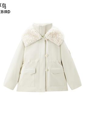 太平鸟女装冬季三合一派克单排扣羽绒服A1ACE432X