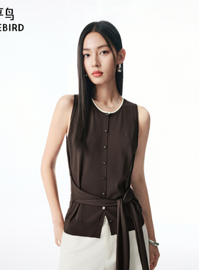 【商场同款】太平鸟秋季撞色毛线背心可绑带设计A1EFF3P03