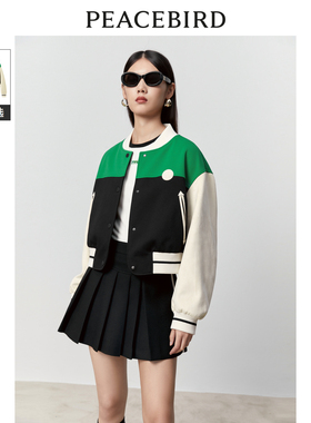 太平鸟女装年冬季拼色棒球外套A3BBD4154