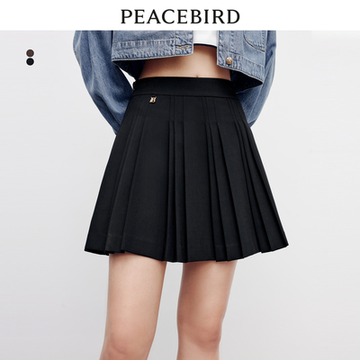 PEACEBIRD/太平鸟通勤百褶短裙