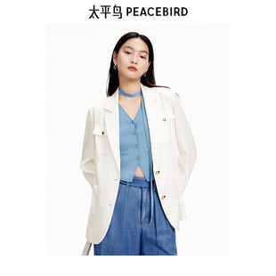 口醋酸西装 翻袖 A1BAE2194 夏季 太平鸟女装