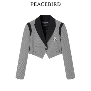 休闲学院风西装 太平鸟女装 气质短款 时尚 A3BAD3502 夏季