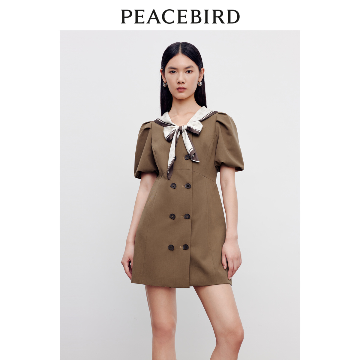 【商场同款】太平鸟女装2023秋季新款通勤西装连衣裙A1FAD3307