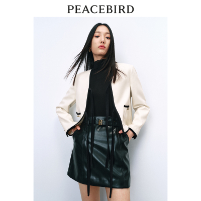 【商场同款】太平鸟女装年春季新款系带小香风外套A1BBE1242
