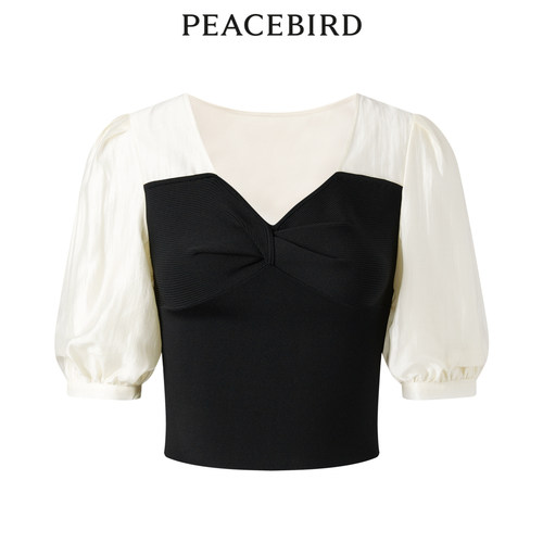 商场同款PEACEBIRD/太平鸟拼接