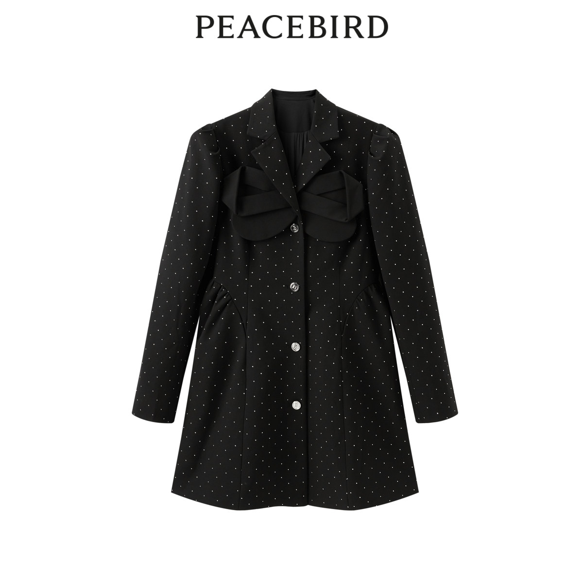 太平鸟女装时尚气质春季氛围感西装连衣裙长袖小黑裙,女装/女士精品,连衣裙,淘宝优惠券,粉丝福利购,淘宝优惠卷