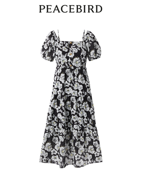 太平鸟女装夏季纹样度假连衣裙A1FAD2E03