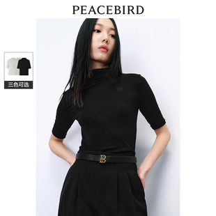 休闲通勤T恤女A1CNE1265 天丝羊毛针织衫 太平鸟女装 春季