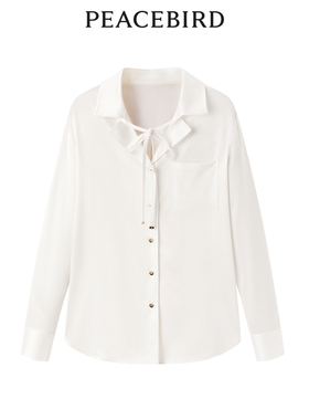 太平鸟女装2024年夏季新款通勤真丝衬衫A1CAE2101