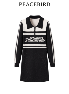 太平鸟女装春季拼色学院风连衣裙A3FAD4343