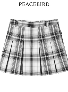 太平鸟女装秋季格纹百褶半裙A3GED3201