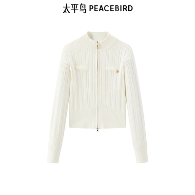 太平鸟2025新款双开拉链针织衫