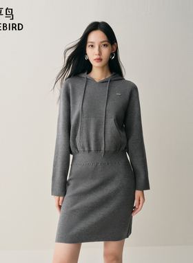 【商场同款】太平鸟卫衣针织连衣裙女连帽时尚含羊毛A3FAF4127