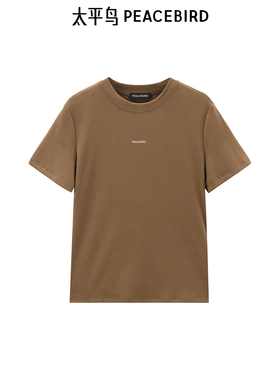 太平鸟女装秋季品质短袖针织衫字母刺绣圆领T恤A1CNE3204