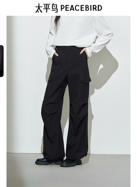 太平鸟女装秋冬新款百搭户外工装休闲直筒裤A3GBE4110
