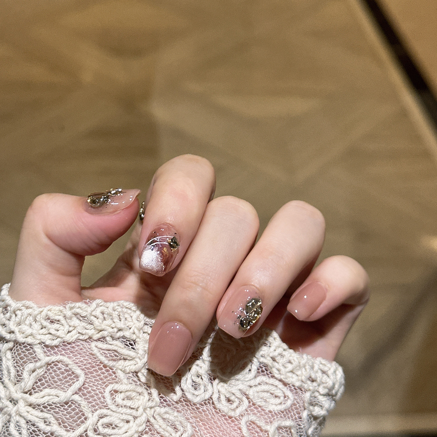 纯手工定制穿戴甲新款轻奢猫眼碎钻显白短款孕妇新娘假指甲可拆卸,彩妆/香水/美妆工具,穿戴甲/甲片,淘宝优惠券,粉丝福利购,淘宝优惠卷