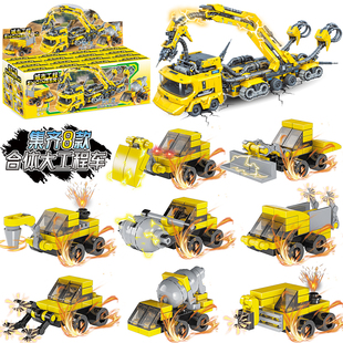 乐2026高新款工程车机械吊机起重机积木拼装益智男孩儿童拼图玩具