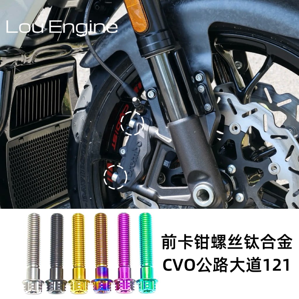 哈雷CVO公路大道滑翔ST/前刹车卡钳螺丝钛合金