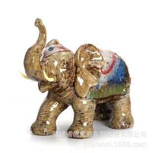 创意陶瓷 开业装 窑变工艺礼品创意陶瓷大象 直供 饰摆件