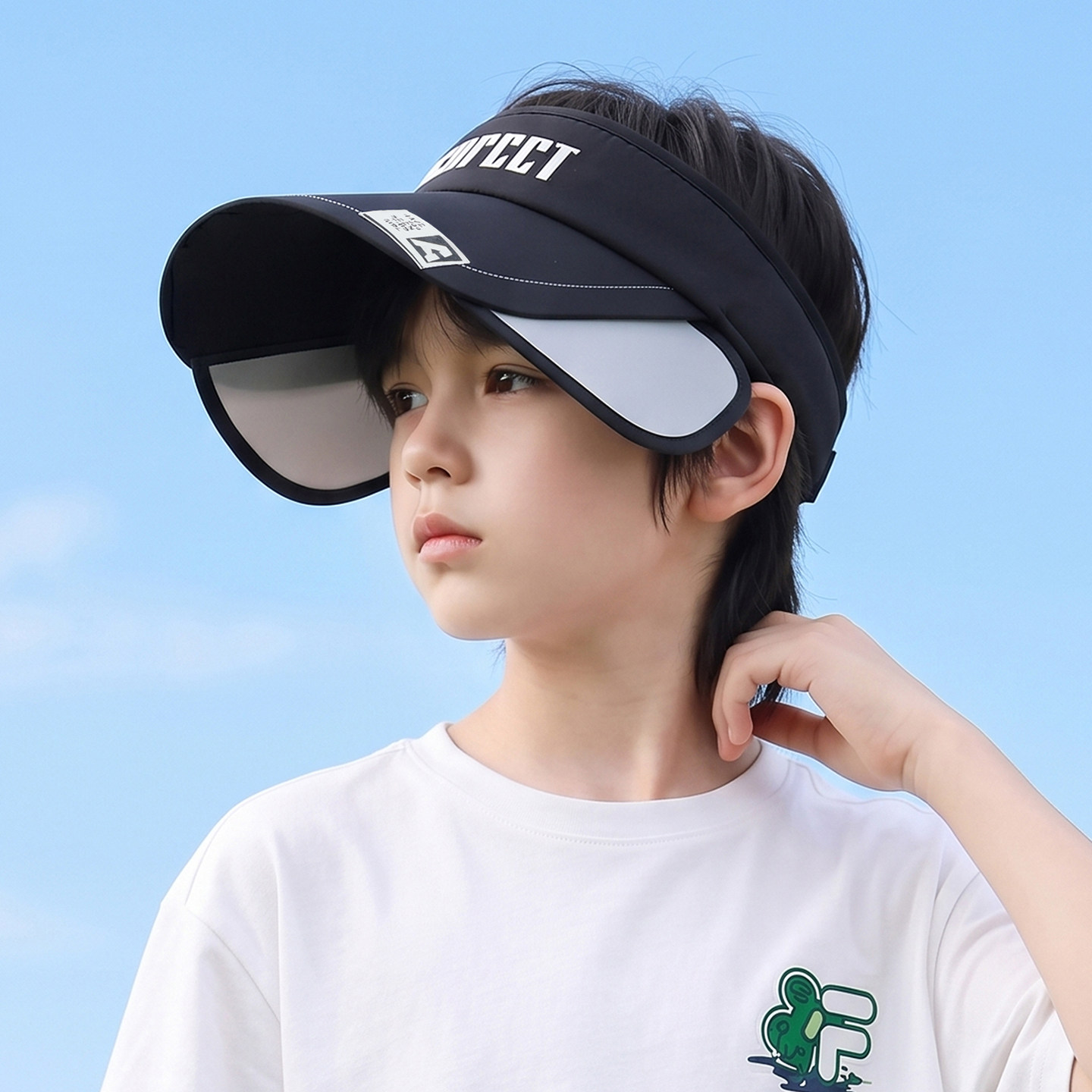 青少年遮阳帽夏季中大童帽子儿童防晒帽初高中学生男童空顶帽女童