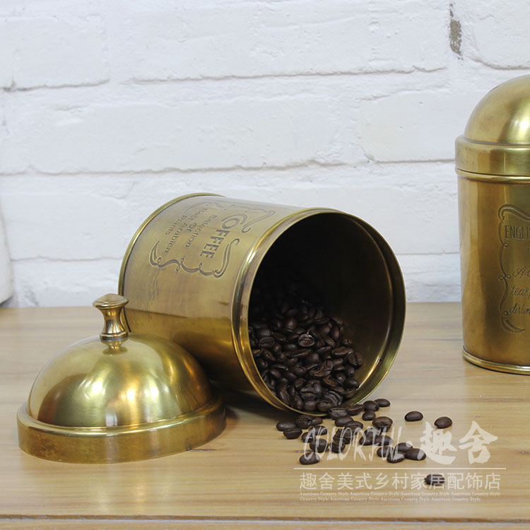 黄铜储物筒收纳盒茶叶罐咖啡糖罐饼干盒收纳欧美式高档印度进口纯|msdalam kategori Aksesori rumah, barang-barang hiasan, tangki simpanan - dari Buy2taobao.com untuk memberikan perkhidmatan ejen Taobao profesional membeli